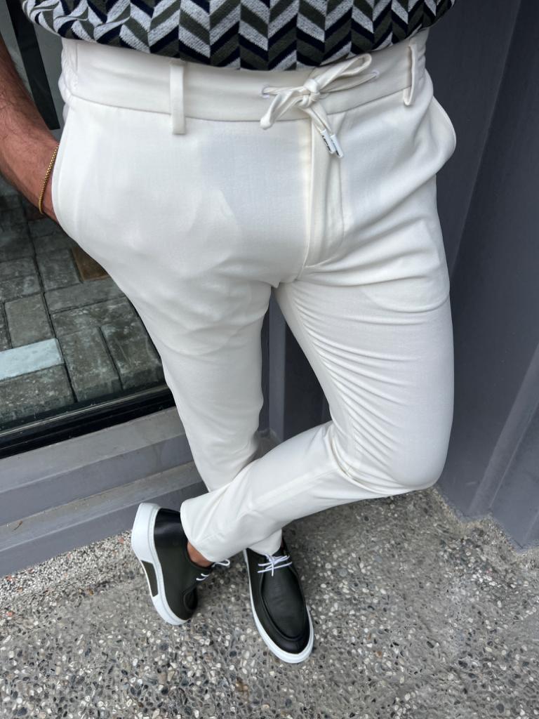 Rope Detail White Pants