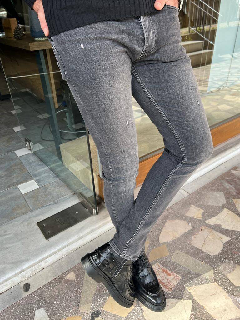 Jeans Cinza Slim Fit