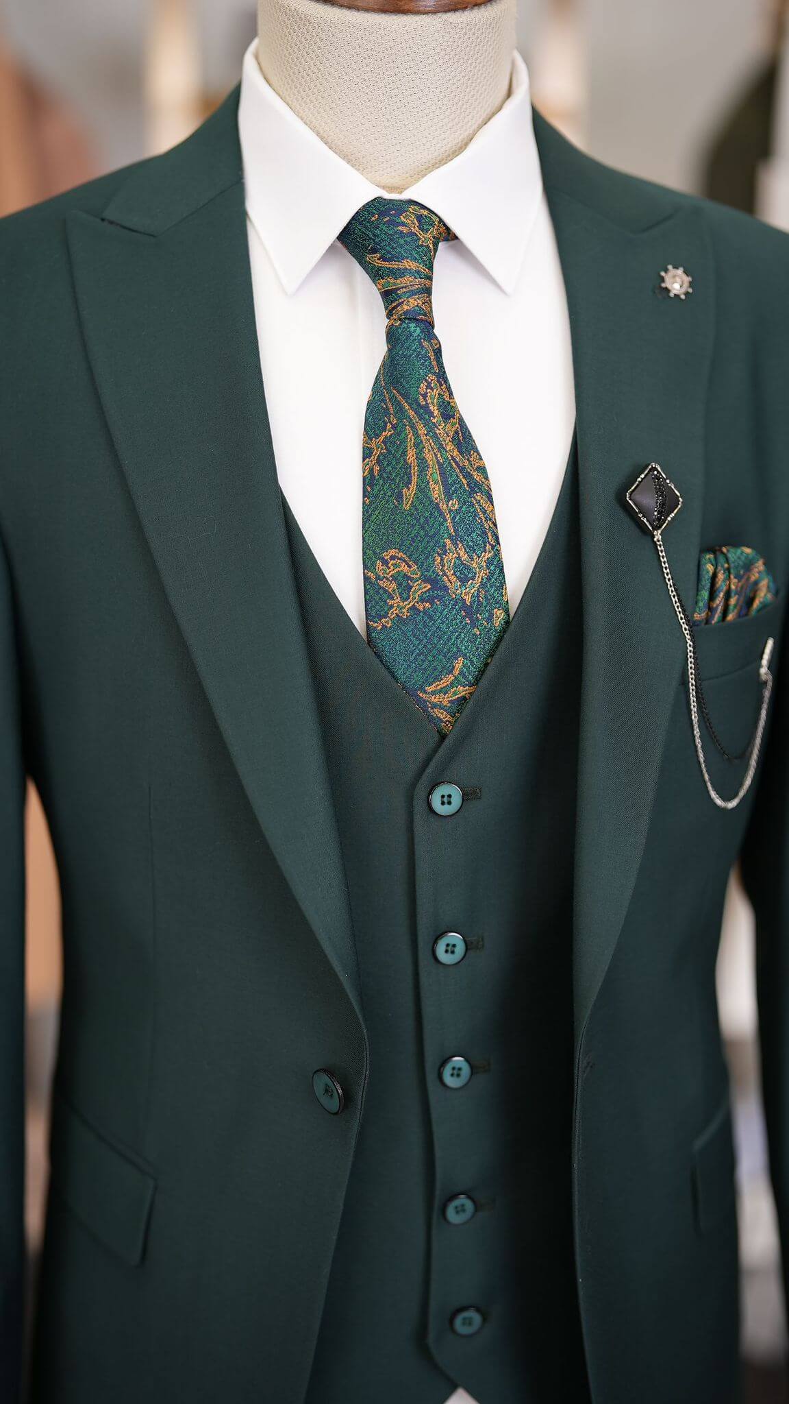 A Green Suit on display.