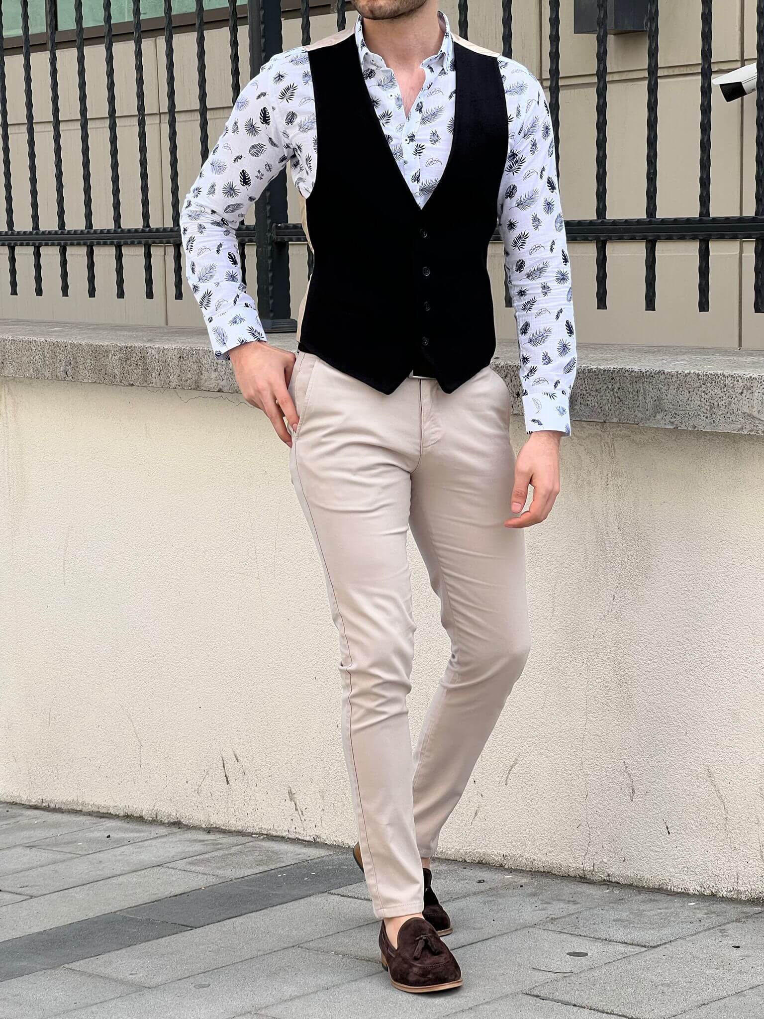 Slim Fit Navy Blue Vest HolloMen Slim Fit Navy Blue Vest HolloMen