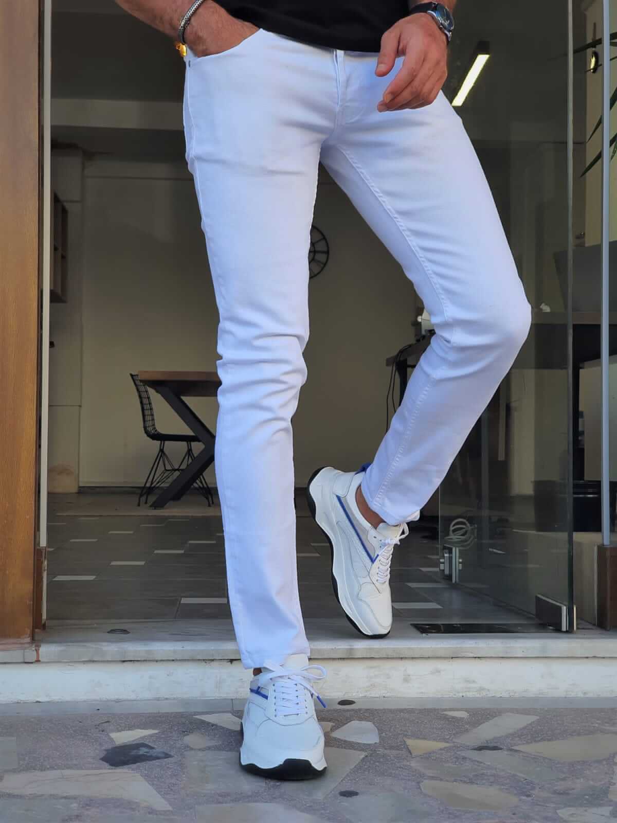 SlimFit White Jeans - Hollo Men