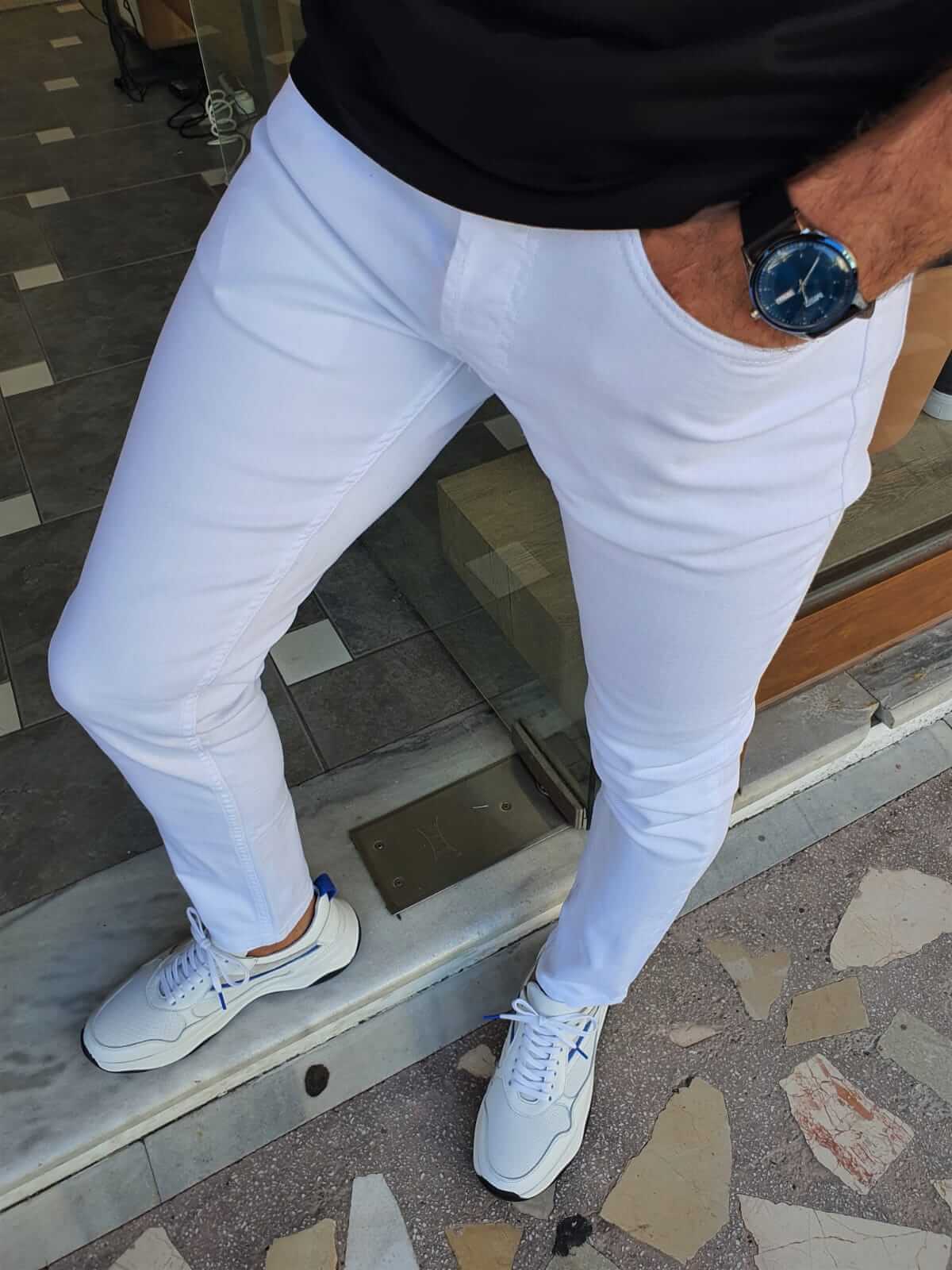 SlimFit White Jeans - Hollo Men