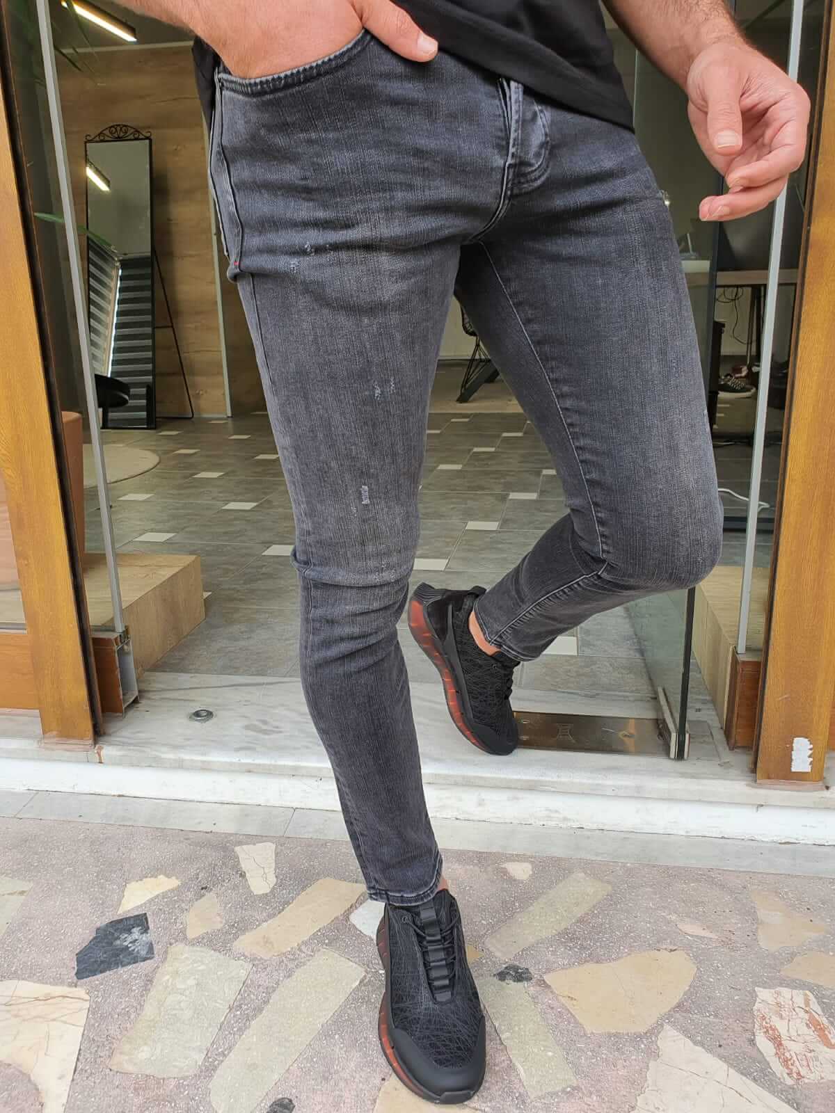 Smoked Ripped Jeans - Hollo Men