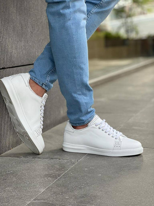Mga Staple White Lace Up Sneakers