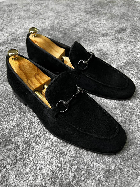 Cluiche Líne Suede Black Loafers