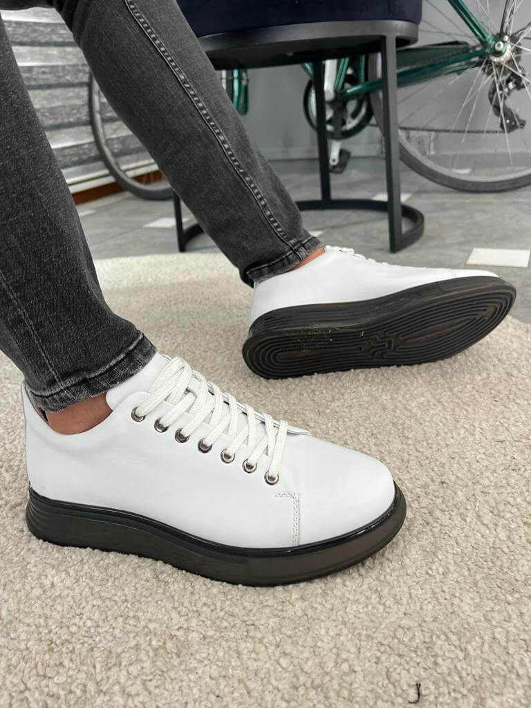 Tigris White Leather Sneakers