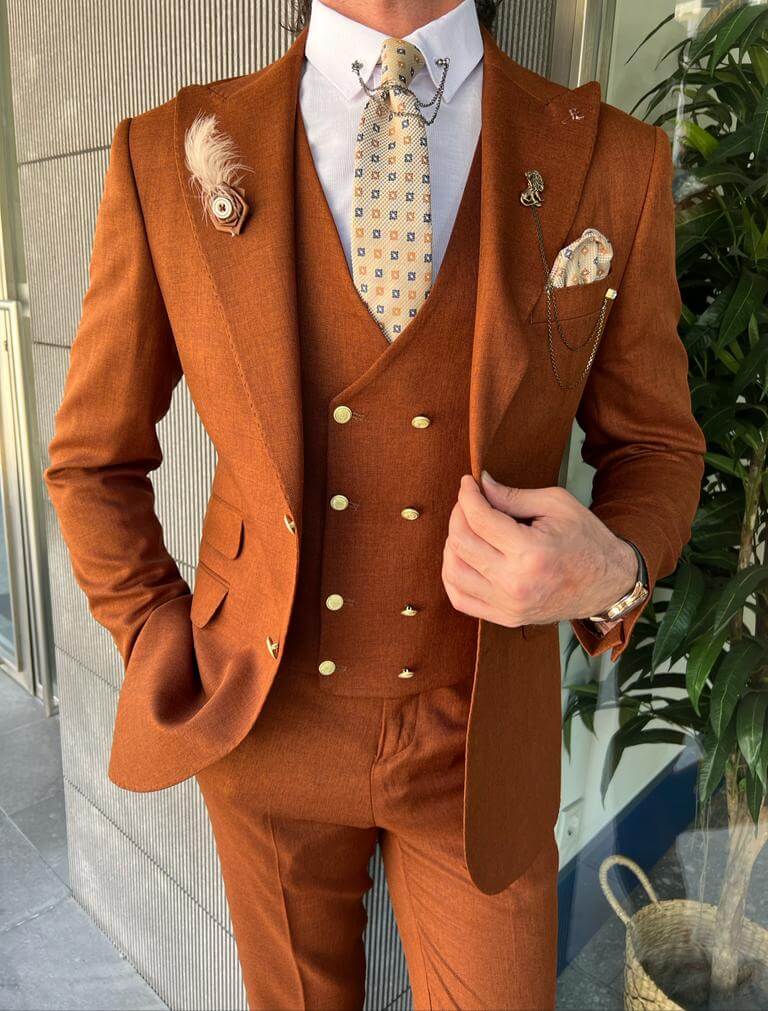 Tile Peak Lapel Suit