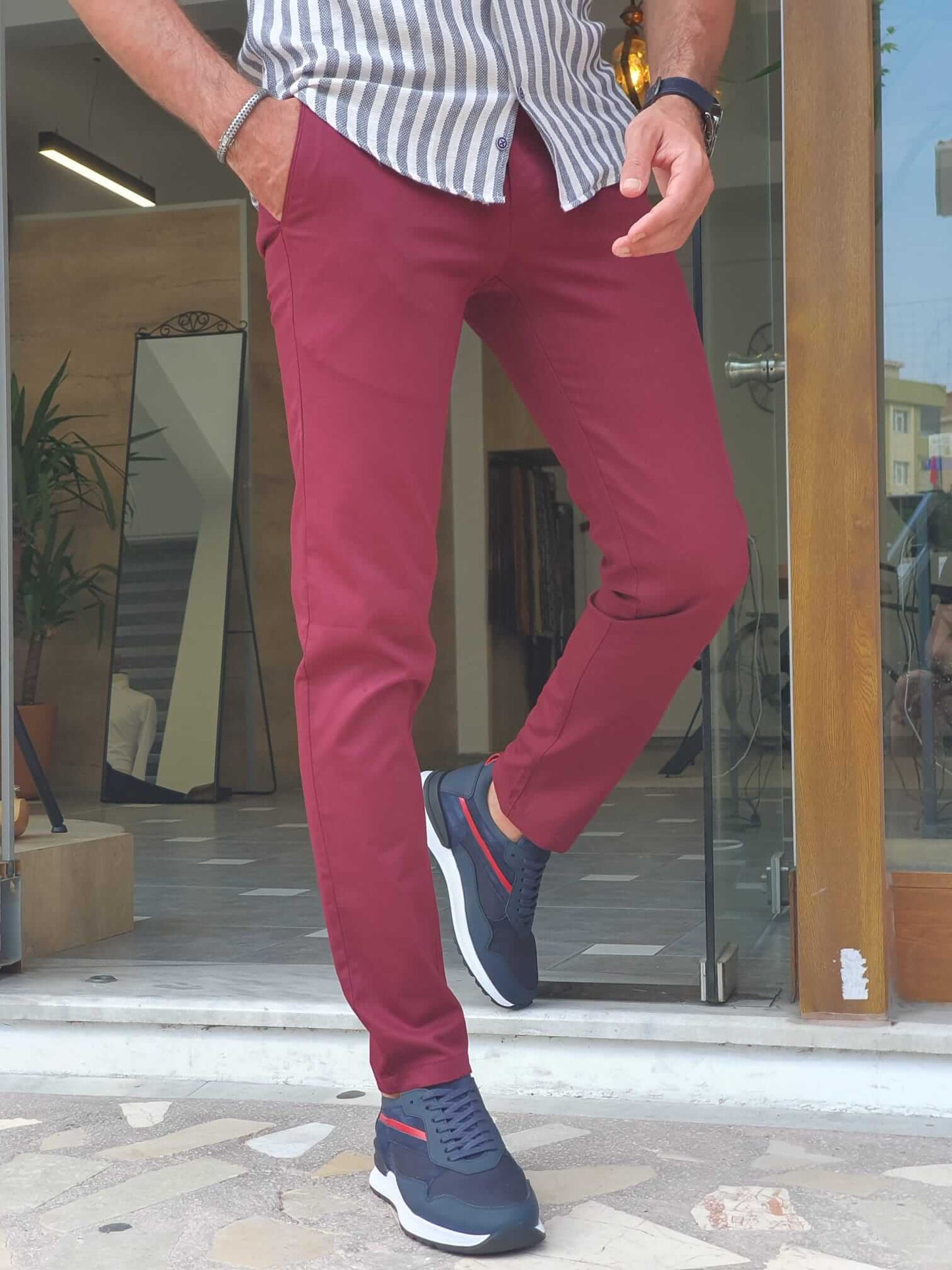 red skinny dress pants Hybrid Womens Dress Pants Small Red Stretch Pull On Skinny Y2K Indie Capsule NEW