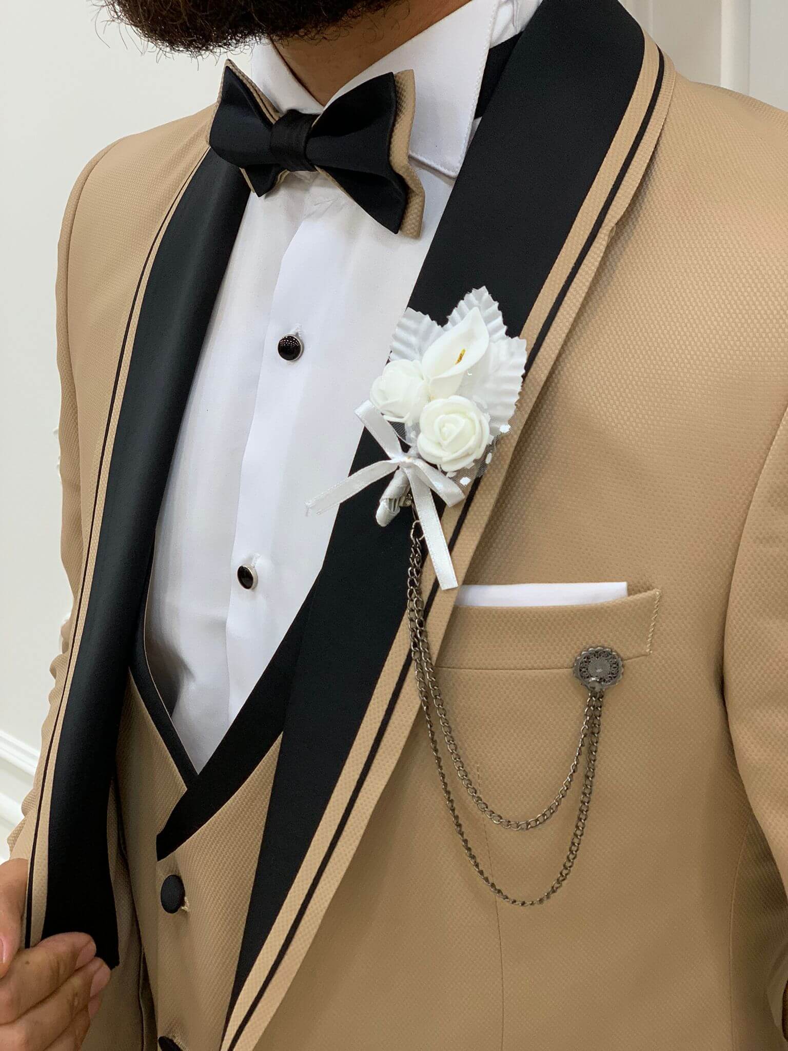 Venice Cream Groom Wedding Tuxedos - Hollo Men