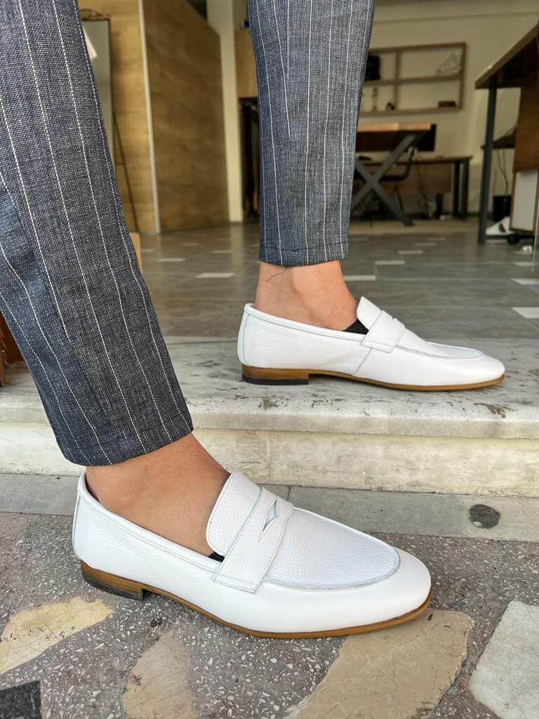 Men's White Flat Loafers – HolloMen