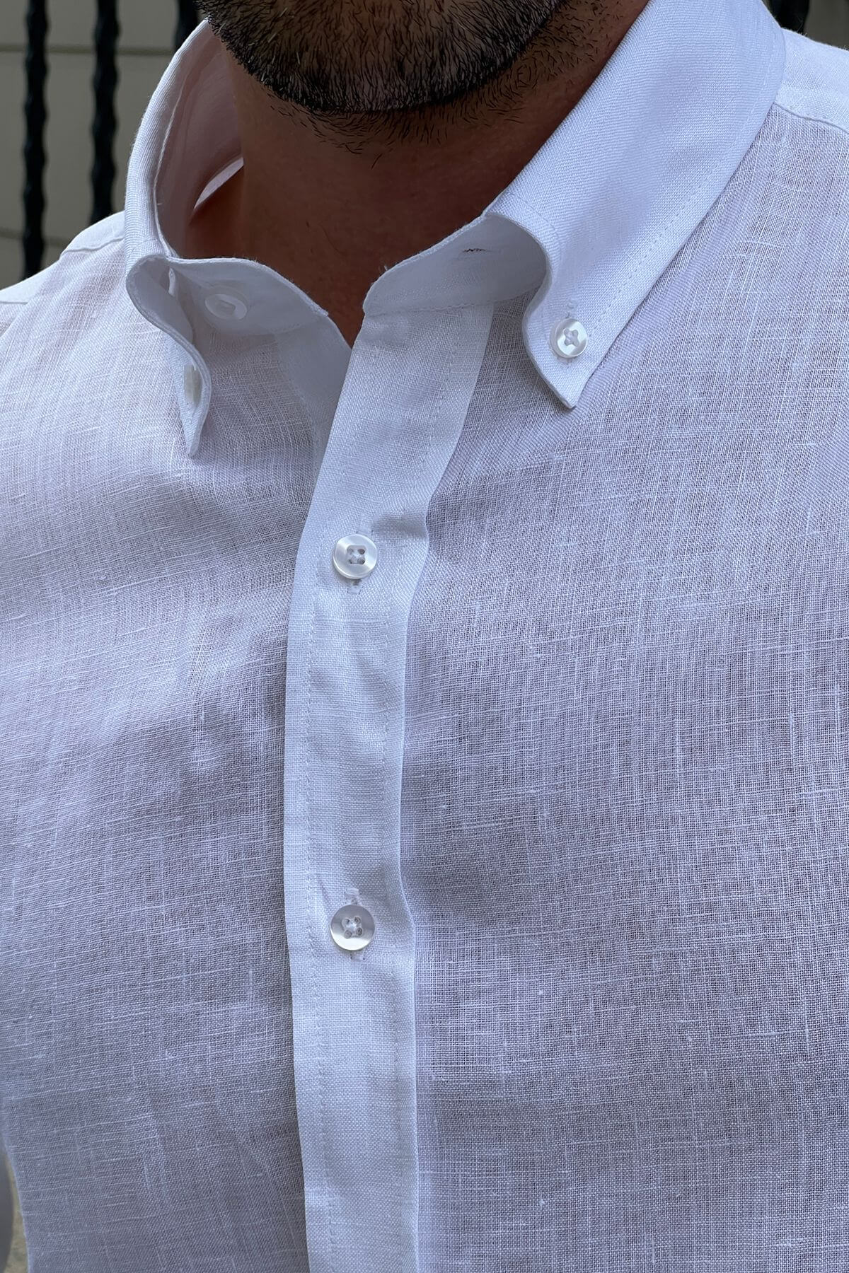 A White Linen Shirt on display