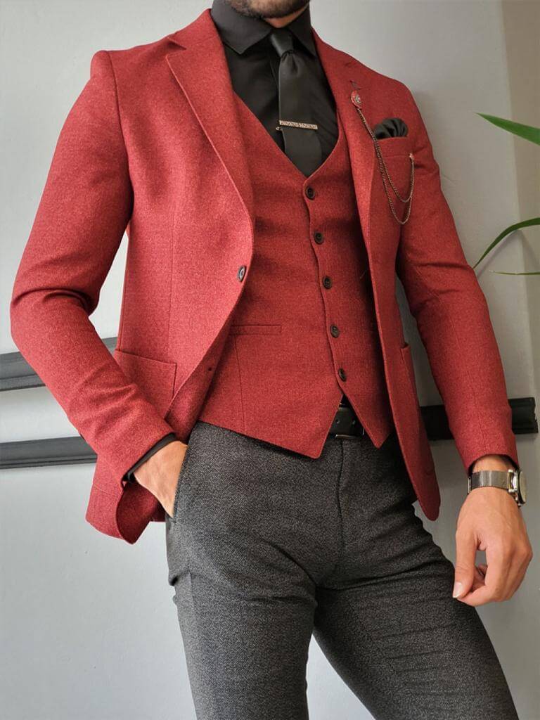 Wisconsin Claret Red Suit